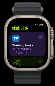 Apple Watch Ultra 2 屏幕上顯示 TrainingPeaks app。