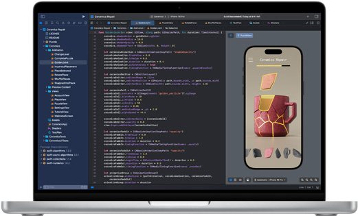 Macbook Pro 屏幕上顯示 Xcode app