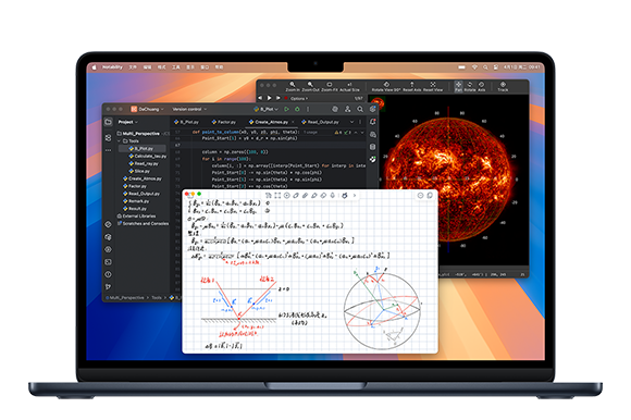 MacBook Air 屏幕上顯示幾個(gè)打開(kāi)的軟件。