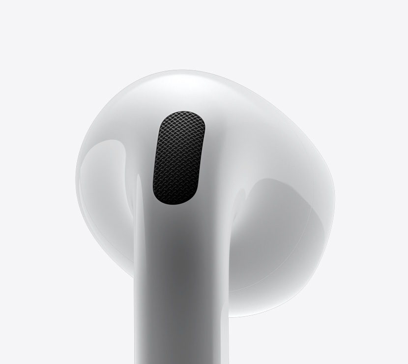 AirPods 4 的背面特寫視圖。