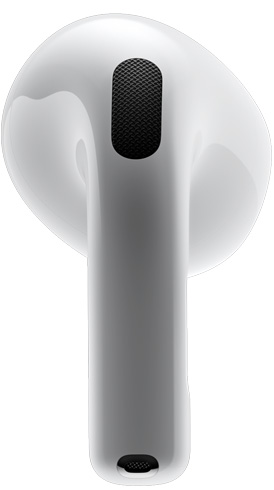AirPods 4，展示 AirPods 的背面視圖。