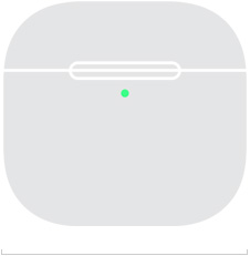 AirPods 4 充電盒的正面插圖，展示寬度為 50.1 毫米。