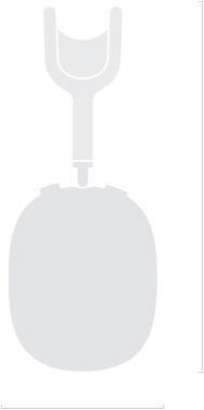 AirPods Max 的側(cè)面插圖，展示高度為 187.3 毫米，深度為 83.4 毫米。