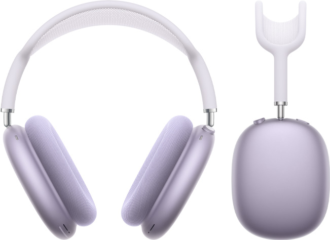 
紫色 AirPods Max 的正面圖和側(cè)面圖