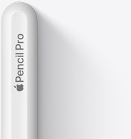 圖片展示 Apple Pencil Pro 的尾部，具有圓潤(rùn)的末端、Apple 標(biāo)志和 Pencil Pro 字樣。