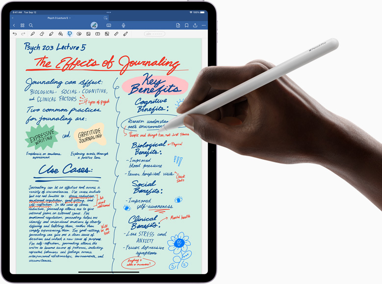 iPad Air 屏幕上顯示 Goodnotes 6