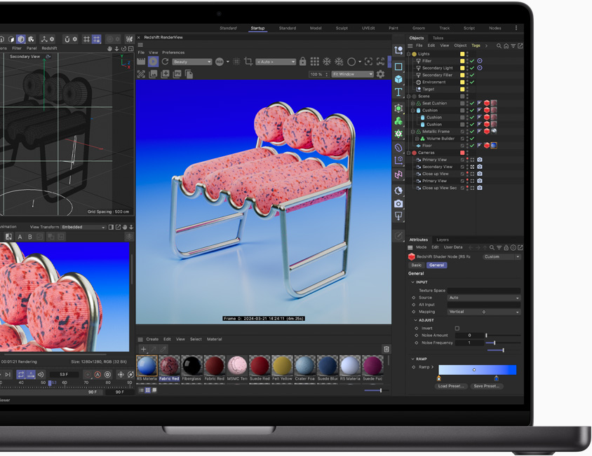 MacBook Pro 屏幕上顯示 Cinema 4D