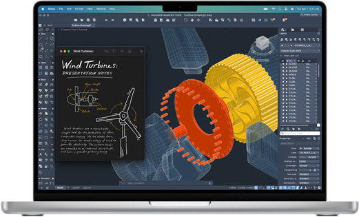 MacBook Pro 屏幕上顯示 Ausodesk AutoCAD app