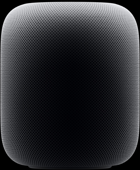 鏡頭推進(jìn)展現(xiàn) HomePod 的側(cè)面產(chǎn)品照片